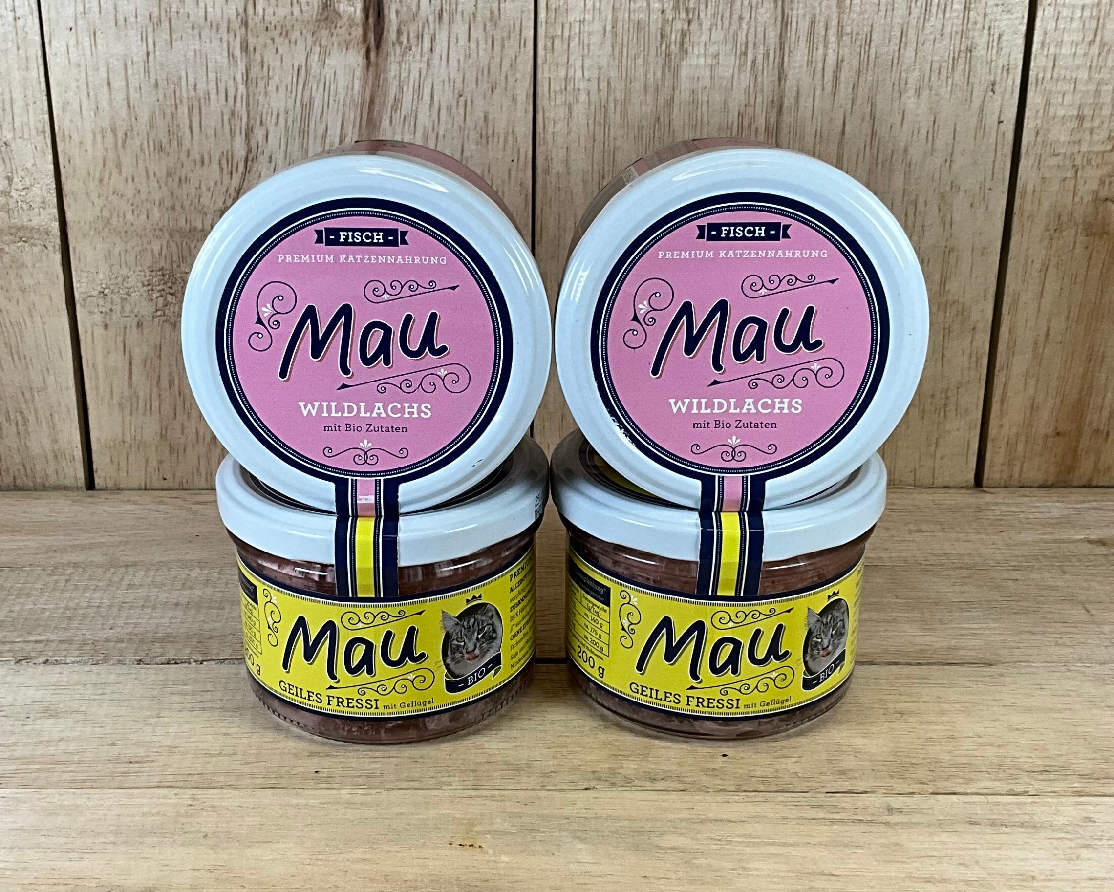 Organic Cat Food. Wild Salmon. Chicken. 4 Pack. Glass Jars.