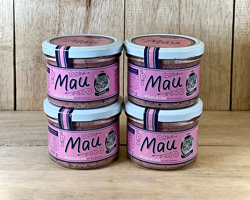 Organic Cat Food. Wild Salmon. 4 x Glass Jars.