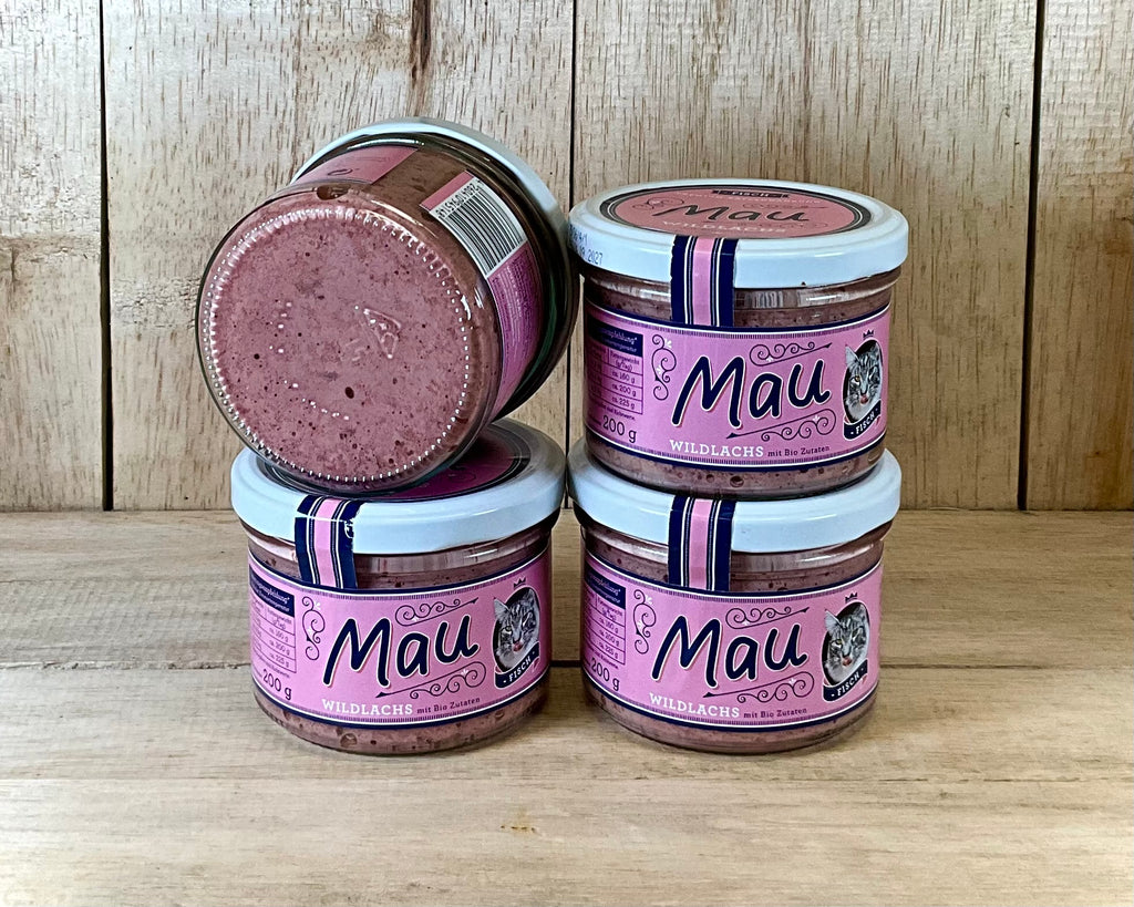 Organic Cat Food. Wild Salmon. 4 x Glass Jars.